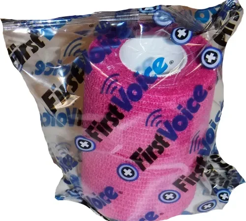First Voice" 3" x 5 Yards Self Adhesive Bandage, Non-Latex , Bright Pink, Pack of 4