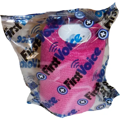 First Voice" 3" x 5 Yards Self Adhesive Bandage, Non-Latex , Bright Pink, Pack of 4