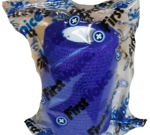 First Voice" 3" x 5 Yards Self Adhesive Bandage, Non-Latex , Dark Blue, Pack of 4
