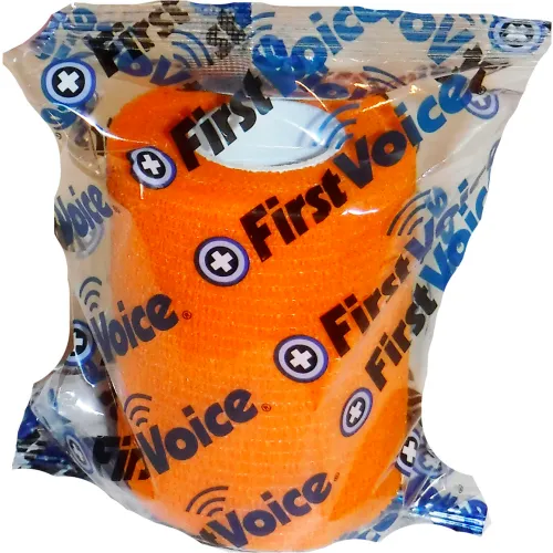 First Voice" 3" x 5 Yards Self Adhesive Bandage, Non-Latex , Orange, Pack of 4