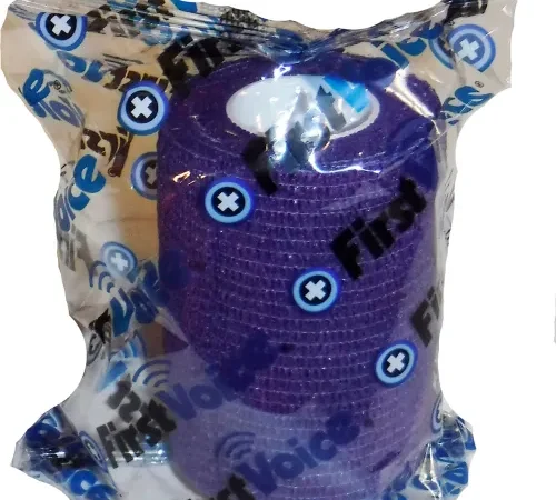 First Voice" 3" x 5 Yards Self Adhesive Bandage, Non-Latex , Dark Purple, Pack of 4