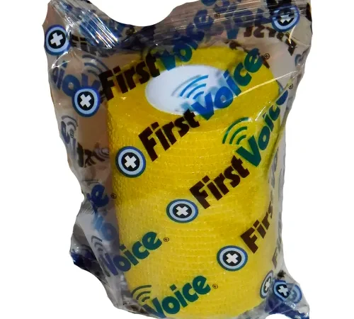 First Voice" 3" x 5 Yards Self Adhesive Bandage, Non-Latex , Yellow, Pack of 4