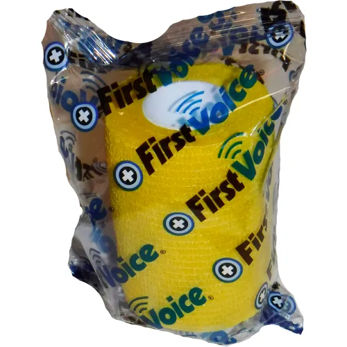 First Voice" 3" x 5 Yards Self Adhesive Bandage, Non-Latex , Yellow, Pack of 4