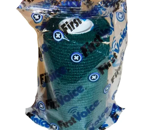First Voice" 4" x 5 Yards Self Adhesive Bandage, Non-Latex , Kelly Green, Pack of 4