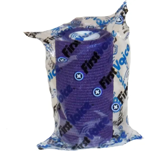 First Voice" 4" x 5 Yards Self Adhesive Bandage, Non-Latex , Dark Purple, Pack of 4