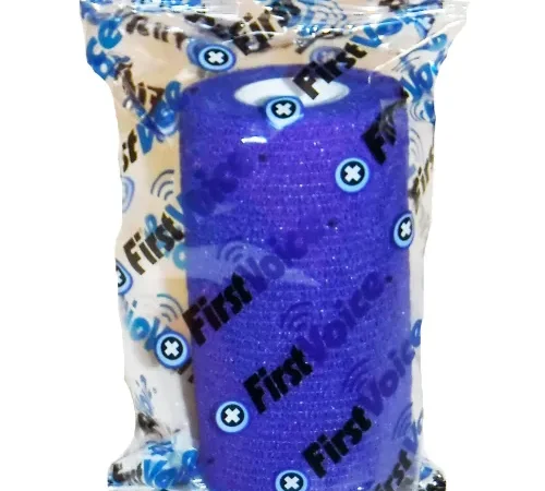 First Voice" 4" x 5 Yards Self Adhesive Bandage, Non-Latex , Dark Blue, Pack of 8
