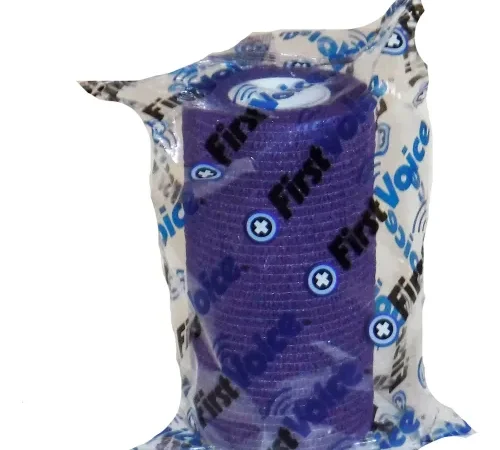 First Voice" 4" x 5 Yards Self Adhesive Bandage, Non-Latex , Dark Purple, Pack of 8