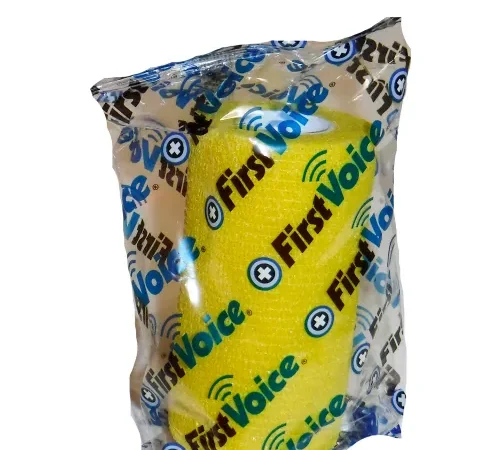 First Voice" 4" x 5 Yards Self Adhesive Bandage, Non-Latex , Yellow, Pack of 8