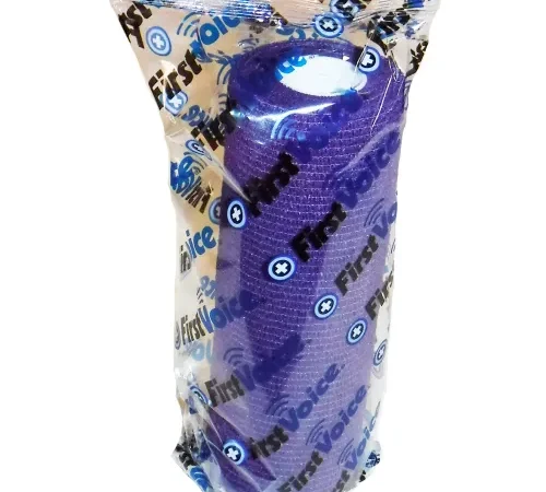 First Voice" 5" x 5 Yards Self Adhesive Bandage, Non-Latex , Dark Purple, Pack of 4