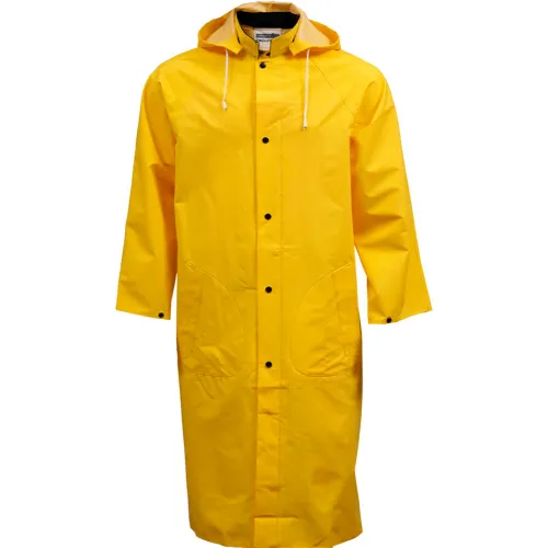 Tingley® C53217 .35mm Industrial Work Coat, Yellow, 48", Detachable Hood, Large