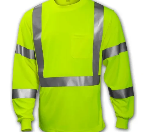 Tingley® S75522 Class 3 Long Sleeve T-Shirt, Fluorescent Yellow/Green, 5XL