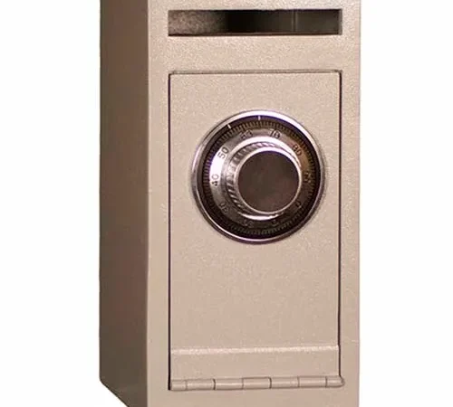 Tracker Safe Front Drop Slot Deposit Safe Dial Combo Lock - DS120608-DLG - 6"W x 8"D x 12"H - Cream