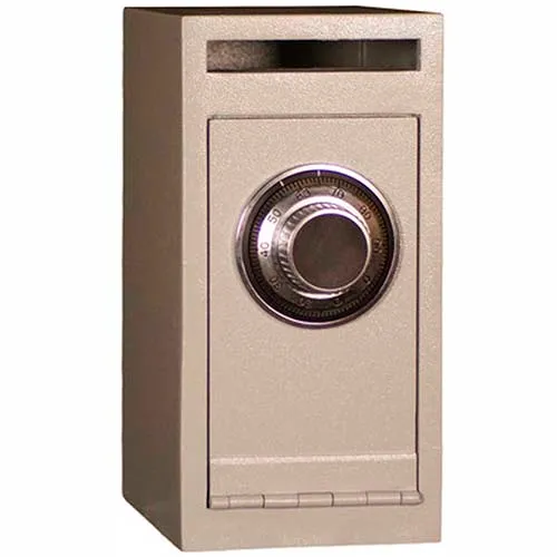 Tracker Safe Front Drop Slot Deposit Safe Dial Combo Lock - DS120608-DLG - 6"W x 8"D x 12"H - Cream