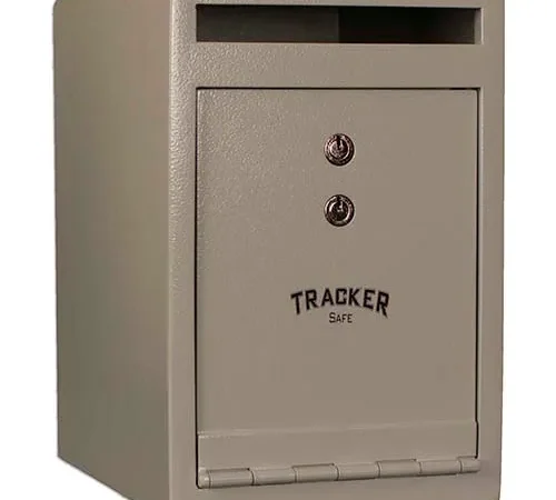 Tracker Safe Front Drop Slot Depository Safe - DS120810-K - Dual Key Lock - 8"W x 10"D x 12"H  Cream