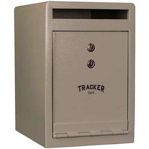 Tracker Safe Front Drop Slot Depository Safe - DS120810-K - Dual Key Lock - 8"W x 10"D x 12"H Cream