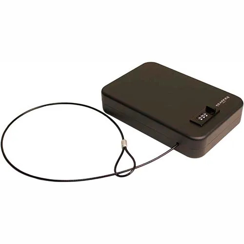 Tracker Safe Portable Safe SPS-01 - Combination Lock - 6-1/2"W x 9-3/4"D x 2"H - Black