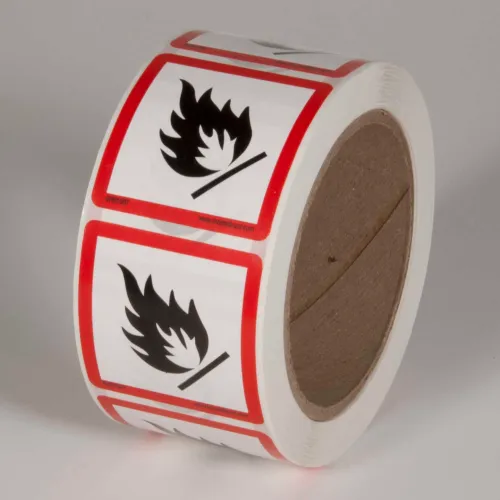 INCOM GHS1307 GHS "Flame Hazard" Pictogram Label, 2" x 2", 500/Roll