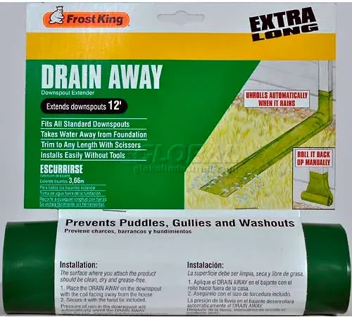 Frost King Manual Roll Up Downspout Extender, Green - Pkg Qty 12