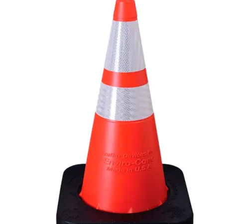 VizCon TrafFix Devices 28" Enviro-Cone w/ Base, 6" & 4" 3M Reflective Collar, 11 lbs., Orange