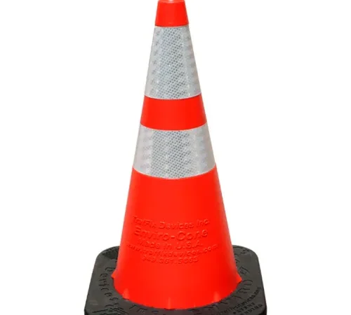 VizCon TrafFix Devices 28" Enviro-Cone with Base, 6" & 4" 3M Reflective Collar, 8 lbs., Orange