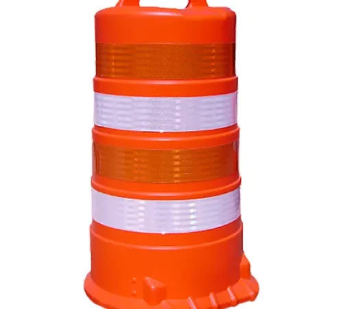 VizCon TrafFix Devices Low Density Contractor Drum, 4" Orafol Bright Bands, HIP Equivalent, No Base