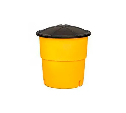 VizCon TrafFix Devices Big Sandy 48000 Series, 1,400 lb Capacity Barrel With Lid, 48140-0