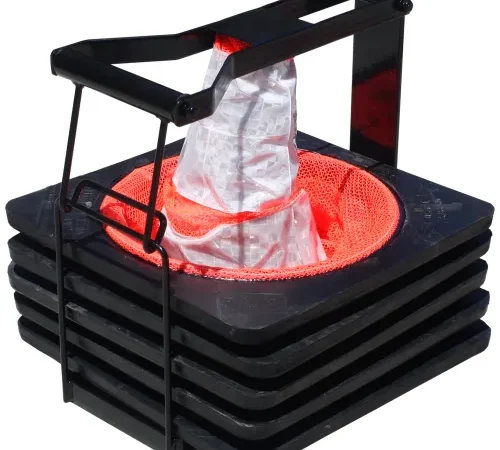 VizCon TrafFix Devices 5 Spring Cones with Industrial Metal Tote - Pkg Qty 5