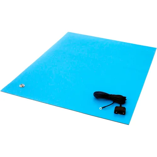 Transforming Tech MT4500 Series ESD Rubber Matting, 0.080" Thick, 24"x60", Blue