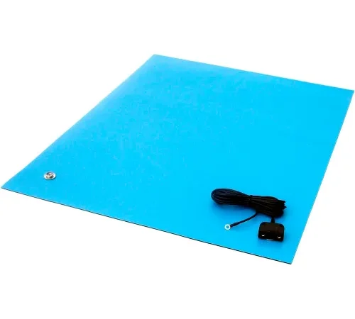 Transforming Tech MT4500 Series ESD Rubber Matting, 0.080" Thick, 24"x72", Blue