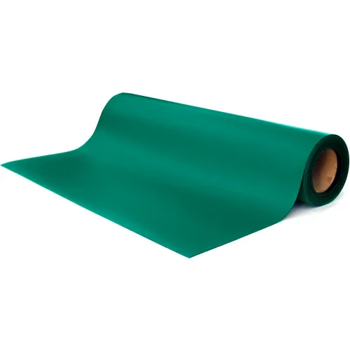 Transforming Tech MT4500 Series ESD Rubber Matting, 0.080" Thick, 24"W Full 50 Ft Roll, Green
