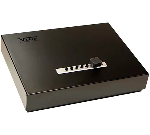 V-Line Tactical Top Draw Pistol Safe 2912-S FBLK, 2 Gun Capacity,12"W x 9"D x 2-1/2"H Black