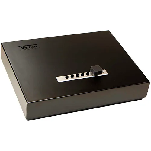 V-Line Tactical Top Draw Pistol Safe 2912-S FBLK, 2 Gun Capacity,12"W x 9"D x 2-1/2"H Black