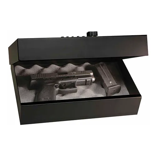 V-Line Tactical Top Draw Pistol Safe 2912-S FBLK, 2 Gun Capacity,12"W x 9"D x 2-1/2"H Black - Image 3