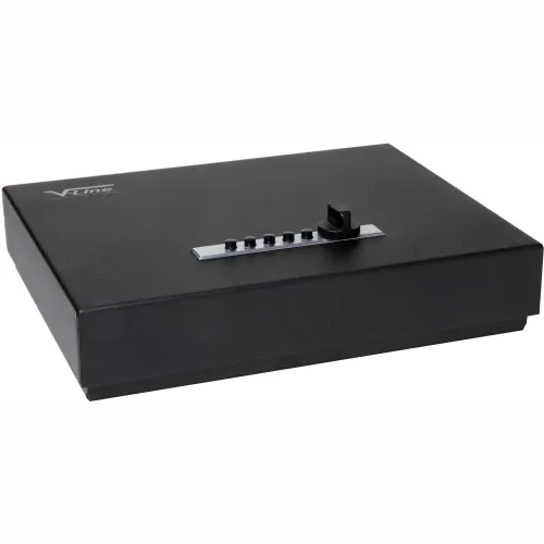 V-Line Tactical Top Draw Pistol Safe 2912-S FBLK, 2 Gun Capacity,12"W x 9"D x 2-1/2"H Black - Image 2