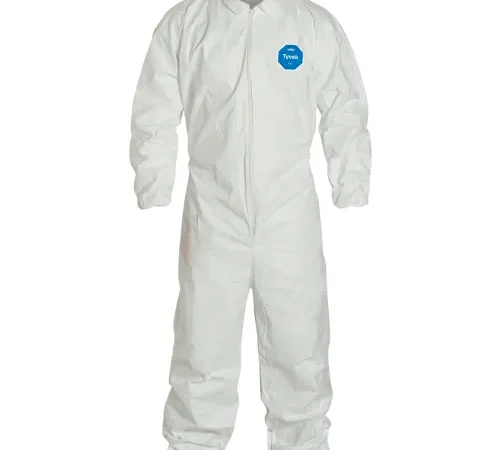 DuPont" Tyvek 400 Coverall,  Elastic Wrist & Ankle, Stormflap, White, 2X, 25/Qty