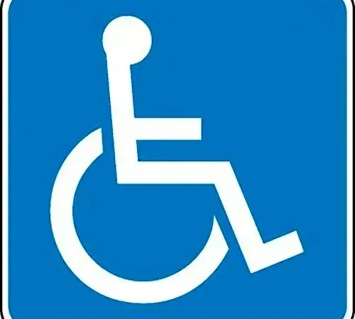 AccuformNMC" ADA Handicapped Traffic Safety Sign, EGP Aluminum, 24" x 24", White/Blue