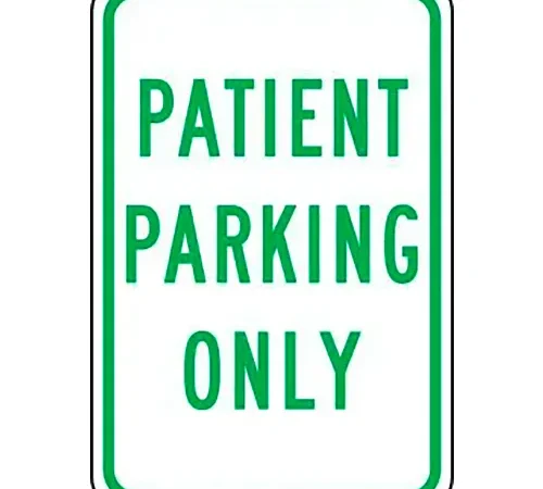 AccuformNMC Patient Parking Only Safety Sign, EGP Aluminum, 18" x 12", Green/White