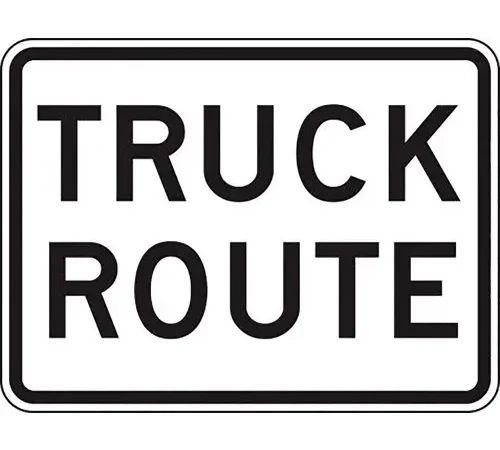 AccuformNMC Truck Route Traffic Sign, EGP Reflective Aluminum, 18" x 24", Black/White
