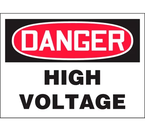 Accuform LELC248VSP Danger High Voltage Label, 5"W x 3-1/2"H, Adhesive Vinyl, 5/Pack