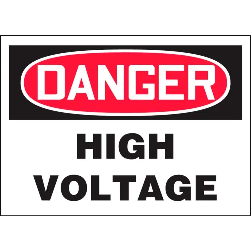 Accuform LELC248VSP Danger High Voltage Label, 5"W x 3-1/2"H, Adhesive Vinyl, 5/Pack