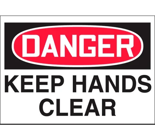 Accuform LEQM279XVE Danger Keep Hands Clear Label, 5"W x 3-1/2"H, Dura-Vinyl", 1/Each