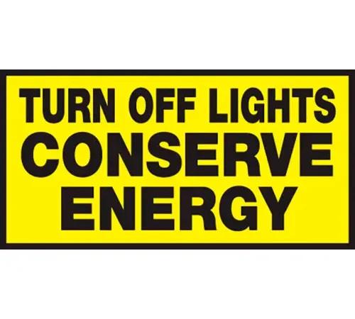 AccuformNMC" Turn Off Lights Conserve Energy Label, Adhesive Dura-Vinyl, 1-1/2" x 3"