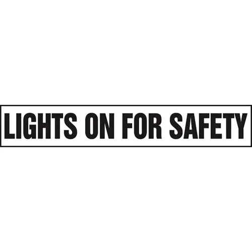 AccuformNMC Lights On For Safety Sign, Adhesive Reflective Sheet, 4" x 24", Black/White