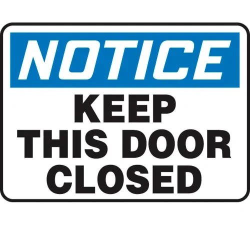 Accuform MABR825VA Notice Sign, Keep This Door Closed, 14"W x 10"H, Aluminum
