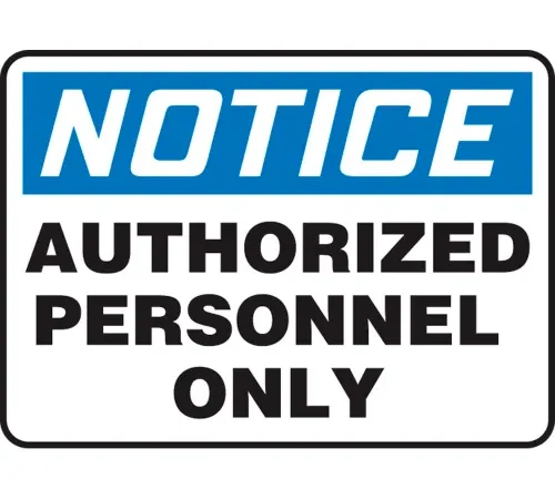 Accuform MADC801VA Notice Sign, Authorized Personnel Only, 14"W x 10"H, Aluminum