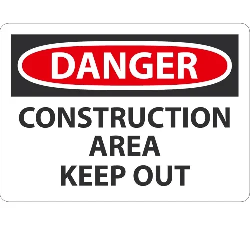 AccuformNMC™ Safety Sign, Danger Construction Area Keep Out, 10" x 14", Aluminum
