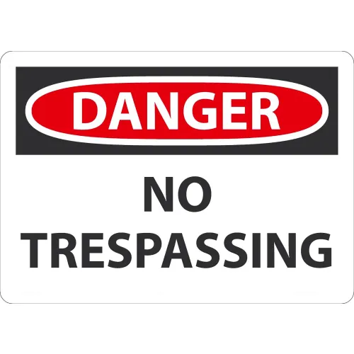 AccuformNMC™ Safety Sign, Danger No Trespassing, 10" x 14", Aluminum