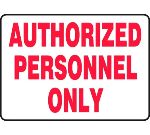 Accuform MADM499VP Authorized Personnel Only Sign, 14"W x 10"H, Plastic