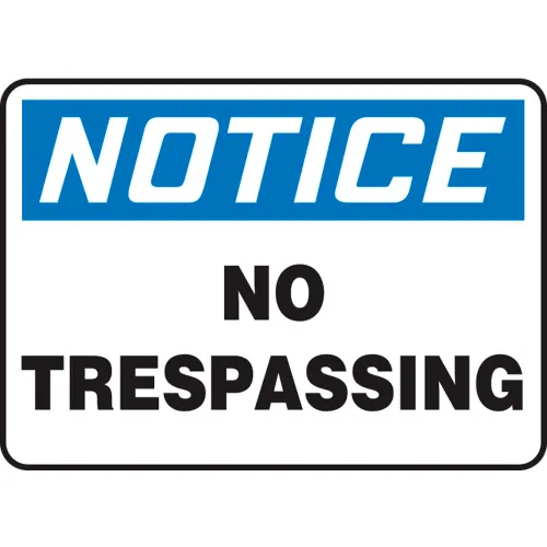 Accuform MATR806VA Notice Sign, No Trespassing, 14"W x 10"H, Aluminum