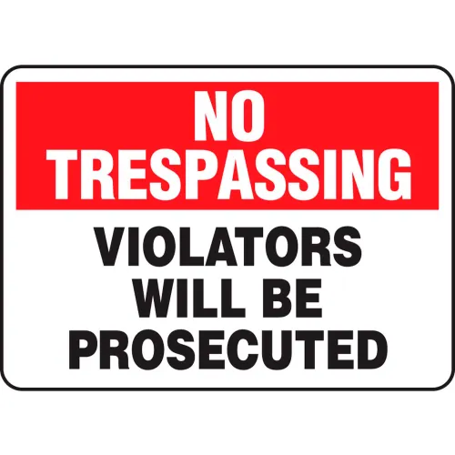Accuform MATR901VA No Trespassing Sign, Violators Will Be Prosecuted, 10"W x 7"H, Aluminum